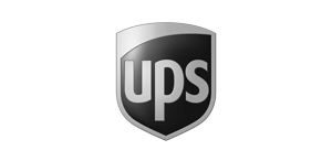Logo du transporteur UPS en noir et blanc
